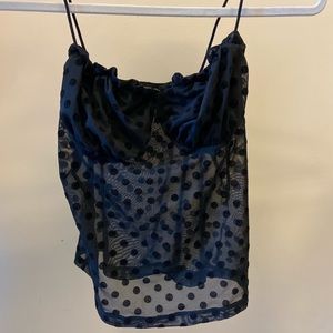 Polka Dot Mesh Tank Top
